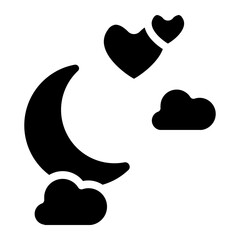 Dating night Solid Icon