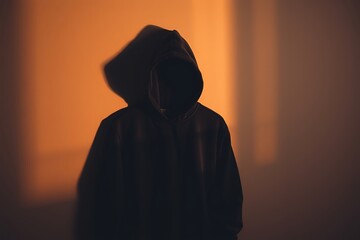 Mysterious Hooded Figure in Sunset Light Photography