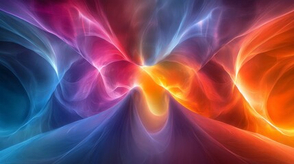 Obraz premium Abstract colorful light beams intersecting in a futuristic design, 3d render, Generative AI