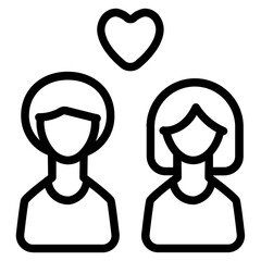 Fall in love Line Icon