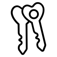 Key heart Line Icon
