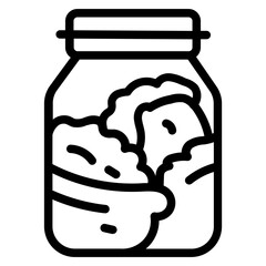Kimchi jar Line Icon