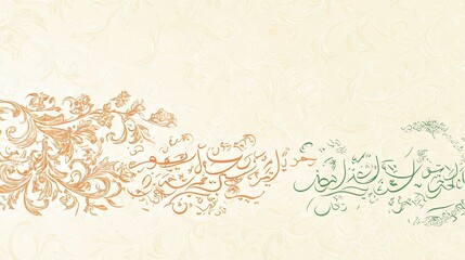 Elegant Arabic Calligraphy with Floral Design: A Refined Artistic Composition.