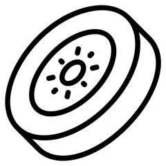 Kiwi slice Line Icon