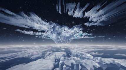 A mind-bending vision of geometric shapes melting into organic, fluid forms that symbolize neural connections