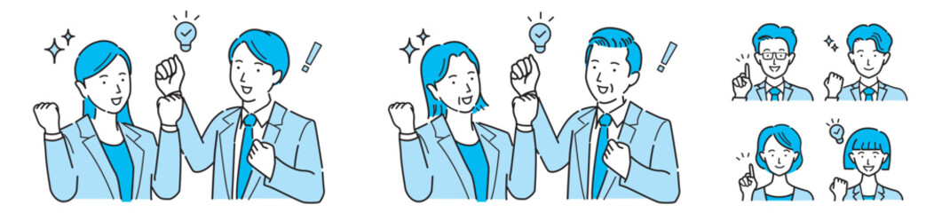 喜んでガッツポーズをするビジネスパーソン
