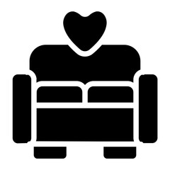 Loving chair Solid Icon