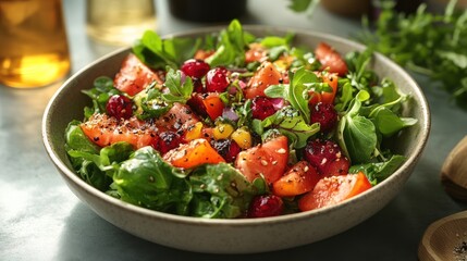 Delicious and Healthy Cranberry Tomato Salad in a Bowl