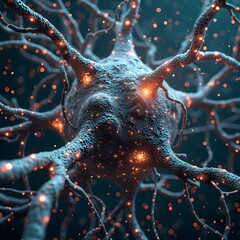 A mind-bending vision of geometric shapes melting into organic, fluid forms that symbolize neural connections