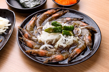Korean style soy sauce shrimp
