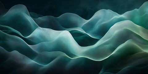 Obraz premium Abstract translucent wavy shapes layered on dark background, 3d render, Generative AI