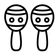 Obraz premium Maracas party Line Icon