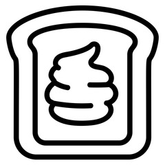 Mayonnaise bread Line Icon