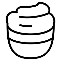 Mayonnaise bowl Line Icon