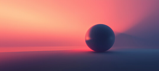 Abstract Sphere on Pink and Blue Gradient Background