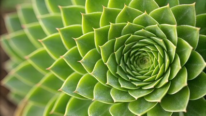 Obraz premium Close-up of a green cactus succulent revealing its unique texture