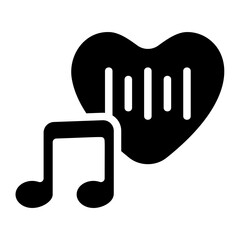 Obraz premium Music romance Solid Icon