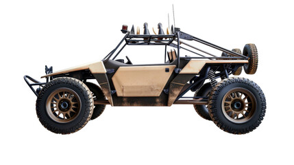 Fototapeta premium Powerful off-road dune buggy standing out against transparent background