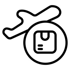 Plane logistic Line Icon
