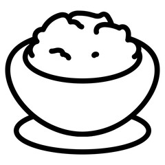 Rice bowl Line Icon