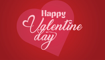 Happy Valentine's Day lettering with a  heart icon. Vector  illustration eps 10