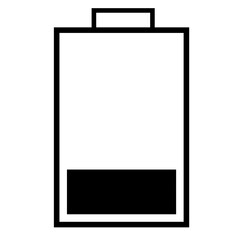 black silhouette low battery icon