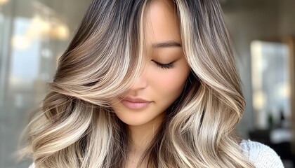 Long Blonde Hair With Subtle Brown Highlights