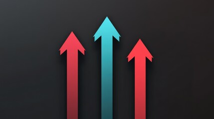 Minimalist vector of three arrows with different weights, symbolizing direction