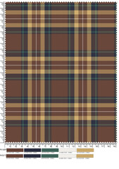 Plaid fabric pattern, blue, brown, cream, seamless for textiles, and for designing clothes, skirts or decorative fabrics. Vector illustration.