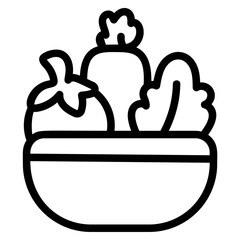 Vegetarian food Line Icon