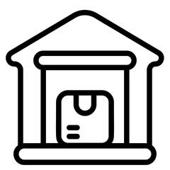 Warehouse Line Icon