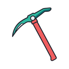 Ice axe icon in flat style