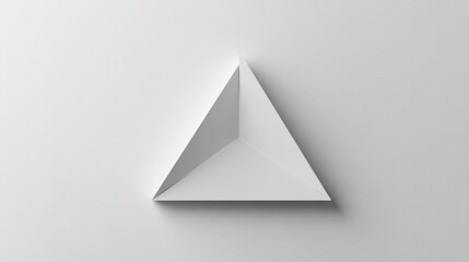 Fototapeta premium White triangle, folded, wall, minimal background, design