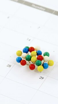 Close-up of multicolored push pin