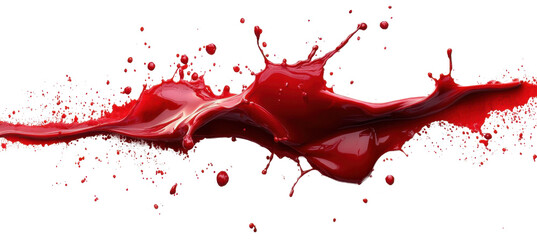 red paint splash on white background