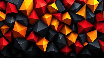 Obraz premium Abstract Red Orange Black 3D Polygons Texture Background