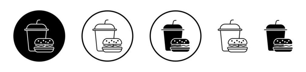 Hamburger soda icon set. vectors for apps and website designs