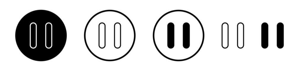 Pause icon set. vectors for apps and website designs