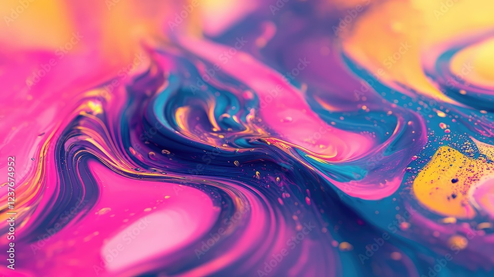 Poster psychedelic liquid patterns with monochrome fluid shapes twisting and warping dynamically.