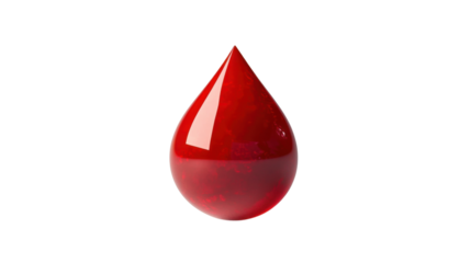 red blood drop - isolated on white background