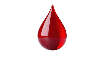 red blood drop - isolated on white background