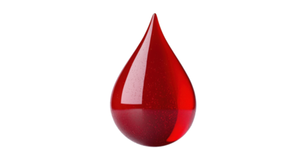 red blood drop - isolated on white background