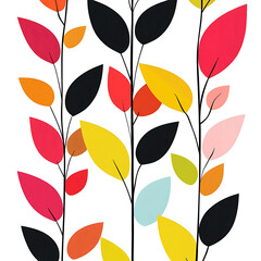 flowers and leaves in pictures illustrator2D
