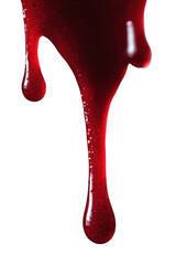 blood dripping - red liquid drop on white background