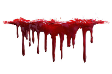dripping blood texture on white background