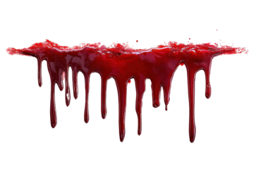 dripping blood texture on white background