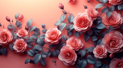 Elegant Coral Roses: A Botanical Masterpiece