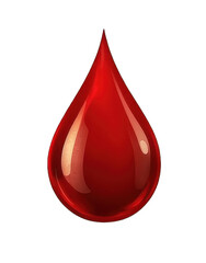 red blood drop - isolated on white background