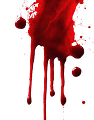 blood dripping texture on white background