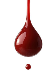 red liquid drop - falling drip - glossy texture